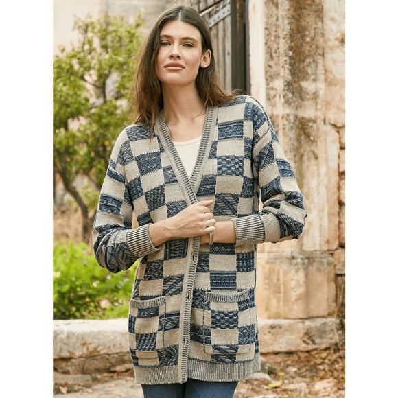 Peruvian Connection Sweaters - Peruvian Connection Sahel Cardigan Pocket Button Down Sweater Women’s Large